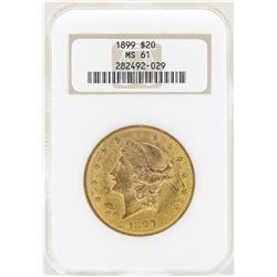 1899 $20 Liberty Head Double Eagle Gold Coin NGC MS61
