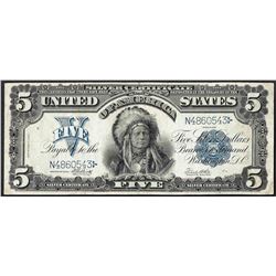 1899 $5 Indian Chief Silver Certificate Note