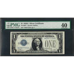 1928A $1 Funnyback Silver Certificate STAR Note Fr.1601* PMG Choice Extremely Fi