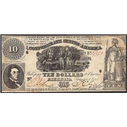 1861 $10 Confederate States of America Note