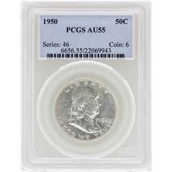 1950 Franklin Half Dollar Coin NGC AU55