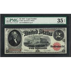 1917 $2 Legal Tender Note Fr.60 PMG Very Fine 35EPQ