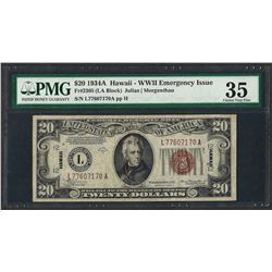 1934A $20 Hawaii Federal Reserve WWII Emergency Note Fr.2305 PMG Choice Very Fin