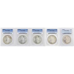 Lot of (5) 1898-O $1 Morgan Silver Dollar Coins PCGS MS64