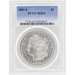 1881-S $1 Morgan Silver Dollar Coin PCGS MS64