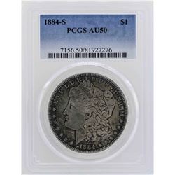 1884-S $1 Morgan Silver Dollar Coin PCGS AU50