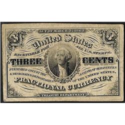 March 3, 1863 Third Issue 3 Cent Fractional Currency Note