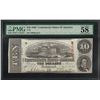 Image 1 : 1863 $10 Confederate States of America Note T-59 PMG About Uncirculated 58EPQ Ca