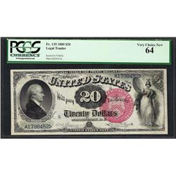 1880 $20 Legal Tender Note Fr.135 PCGS Very Choice New 64