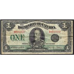 1923 $1 Dominion of Canada Note