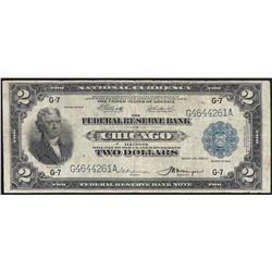1918 $2 Battleship Federal Reserve Bank Note Chicago