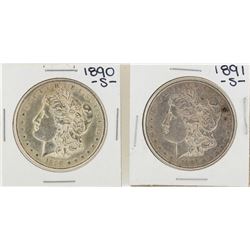 Lot of 1890-S & 1891-S $1 Morgan Silver Dollar Coins
