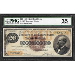 1882 $20 Gold Certificate Note Fr.1177 PMG Choice Very Fine 35