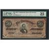 Image 1 : 1864 $50 Confederate States of America Note T-66 PMG Very Fine 25