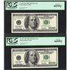 Image 1 : Lot of (2) Consecutive 2001 $100 Federal Reserve STAR Notes PCGS Gem New 66PPQ