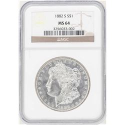 1882-S $1 Morgan Silver Dollar Coin NGC MS64
