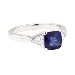 Platinum 1.48 ctw Sapphire and Diamond Ring