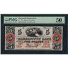 Image 1 : 1800's $5 The Hagerstown Bank Obsolete Note PMG About Uncirculated 50