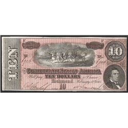 1864 $10 Confederate States of America Note