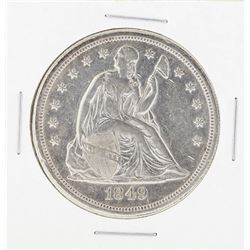 1849 $1 Seated Liberty Silver Dollar Coin