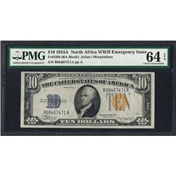 1934A $10 Silver Certificate WWII Emergency North Africa Note PCGS Choice New 63