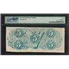 Image 2 : 1863 $5 Confederate State of America Note T-60 PMG Very Fine 30
