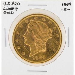 1894-S $20 Liberty Head Double Eagle Gold Coin
