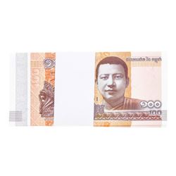 Pack of (100) Consecutive Cambodia 100 Riels Uncirculated Notes