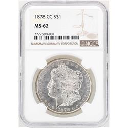 1878-CC $1 Morgan Silver Dollar Coin NGC MS62