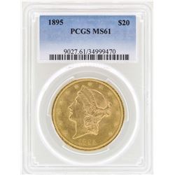 1895 $20 Liberty Head Double Eagle Gold Coin PCGS MS61