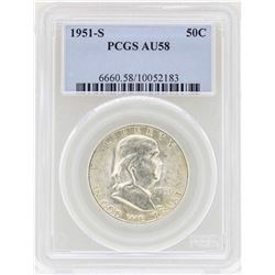 1951-S Franklin Half Dollar Coin NGC AU58