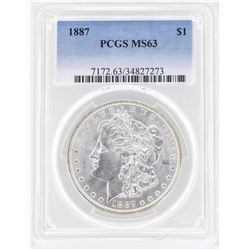 1887 $1 Morgan Silver Dollar Coin PCGS MS63