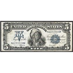 1899 $5 Indian Chief Silver Certificate Note