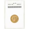 Image 1 : 1913-S $5 Indian Head Half Eagle Gold Coin ANACS AU55
