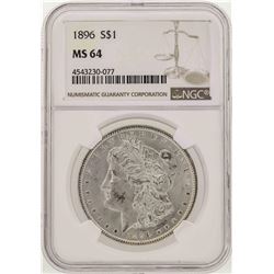 1896 $1 Morgan Silver Dollar Coin NGC MS64