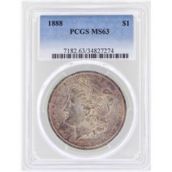 1888 $1 Morgan Silver Dollar Coin PCGS MS63-Great Toning