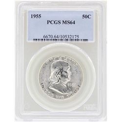 1955 Franklin Half Dollar Coin NGC MS64