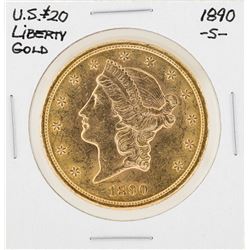 1890-S $20 Liberty Head Double Eagle Gold Coin