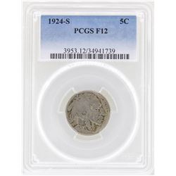 1924-S Buffalo Nickel Coin PCGS F12