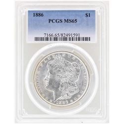 1886 $1 Morgan Silver Dollar Coin PCGS MS65