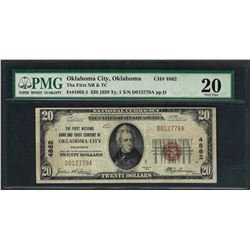 1929 $20 National Currency Note Oklahoma City, Oklahoma CH# 4862 PMG Very Fine 2