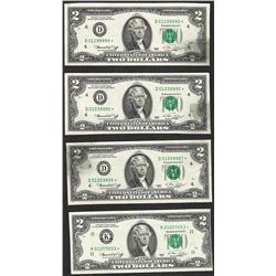 Lot of (4) 1976 $2 Federal Reserve STAR Notes