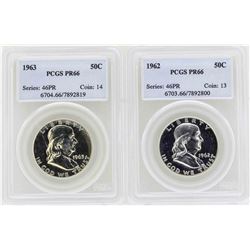Lot of 1962-1963 Franklin Half Dollar Proof Coins PCGS PR66