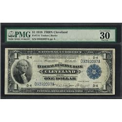 1918 $1 Federal Reserve Bank Note Cleveland Fr.718 PMG Very Fine 30EPQ