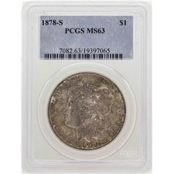 1878-S $1 Morgan Silver Dollar Coin PCGS MS63