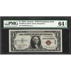 1935A $1 Hawaii Silver Certificate WWII Emergency Note PMG Choice Uncirculated 6