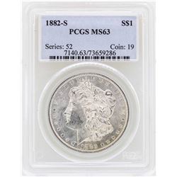 1882-S $1 Morgan Silver Dollar Coin PCGS MS63