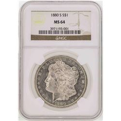 1880-S $1 Morgan Silver Dollar Coin NGC MS64