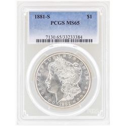 1881-S $1 Morgan Silver Dollar Coin PCGS MS65
