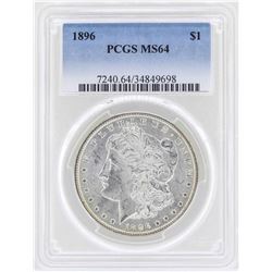 1896 $1 Morgan Silver Dollar Coin PCGS MS64